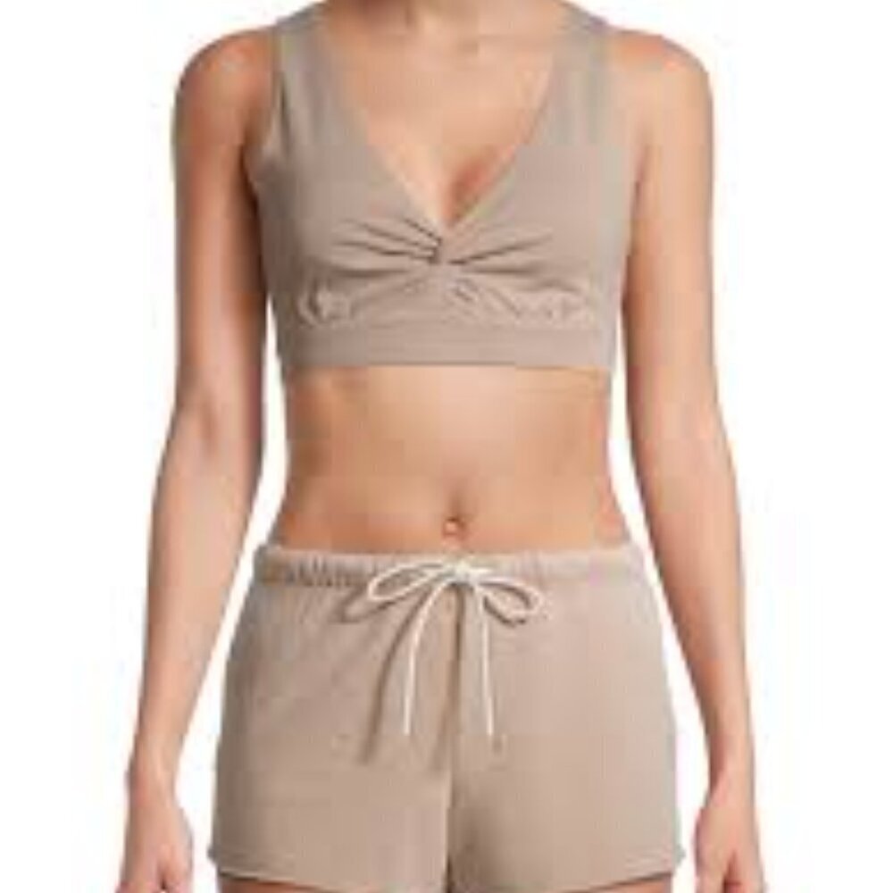 Women's New With Tags Secret Treasures Tan Twist Front Sleep Bra